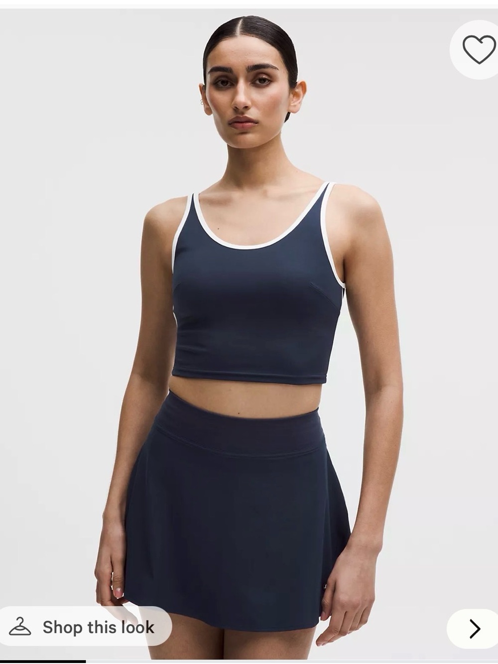 NWT Lululemon Navy and White Scoop-Neck Cutout Tennis Tank Top Medium Support